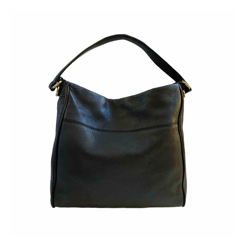 KATE SPADE black leather front zip suede square detail top handle satchel bag - Picture 3 of 16